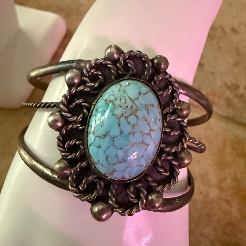 925 Sterling Silver Mexico Cuff Bracelet NEEDS REPAIR